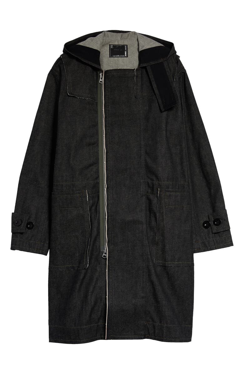Sacai x BEYONDEXX Denim Hooded Coat, Main, color,