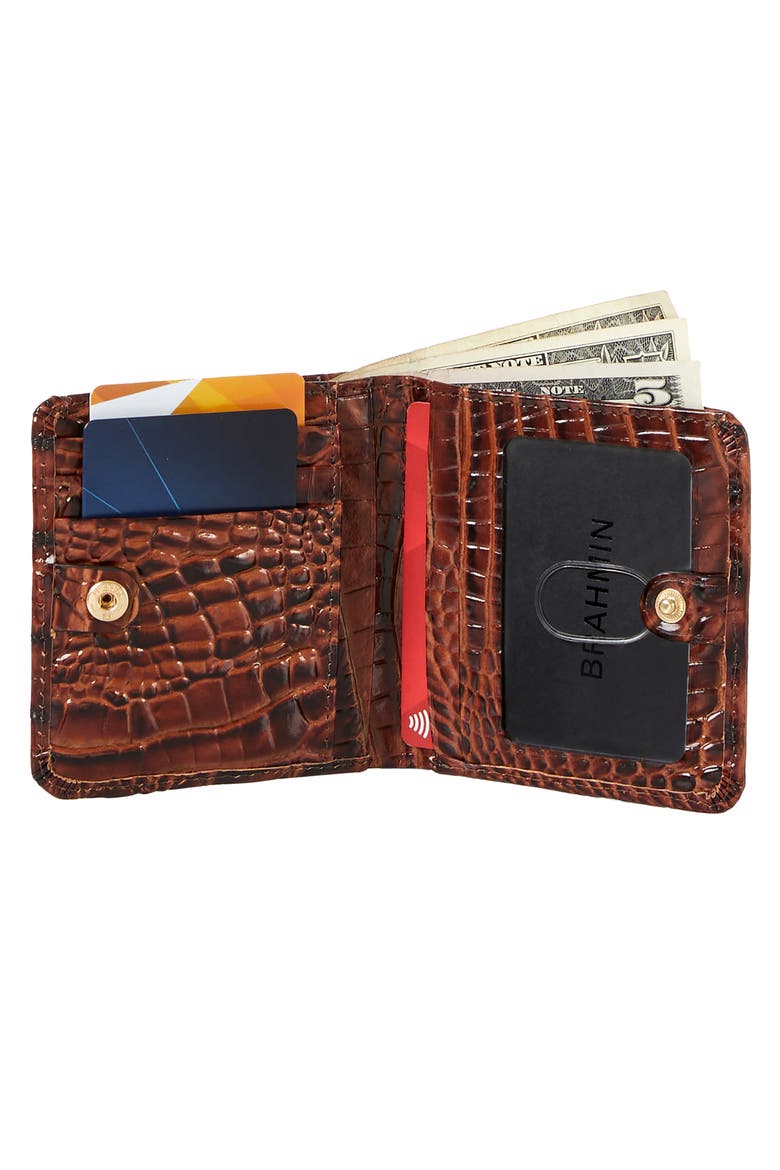 Jane Croc Embossed Leather Bifold Wallet, Alternate, color, HOMEGROWN