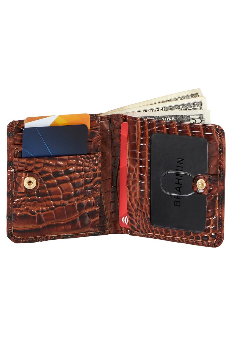 Brahmin Jane Croc Embossed Leather Bifold Wallet, Alternate, color, 