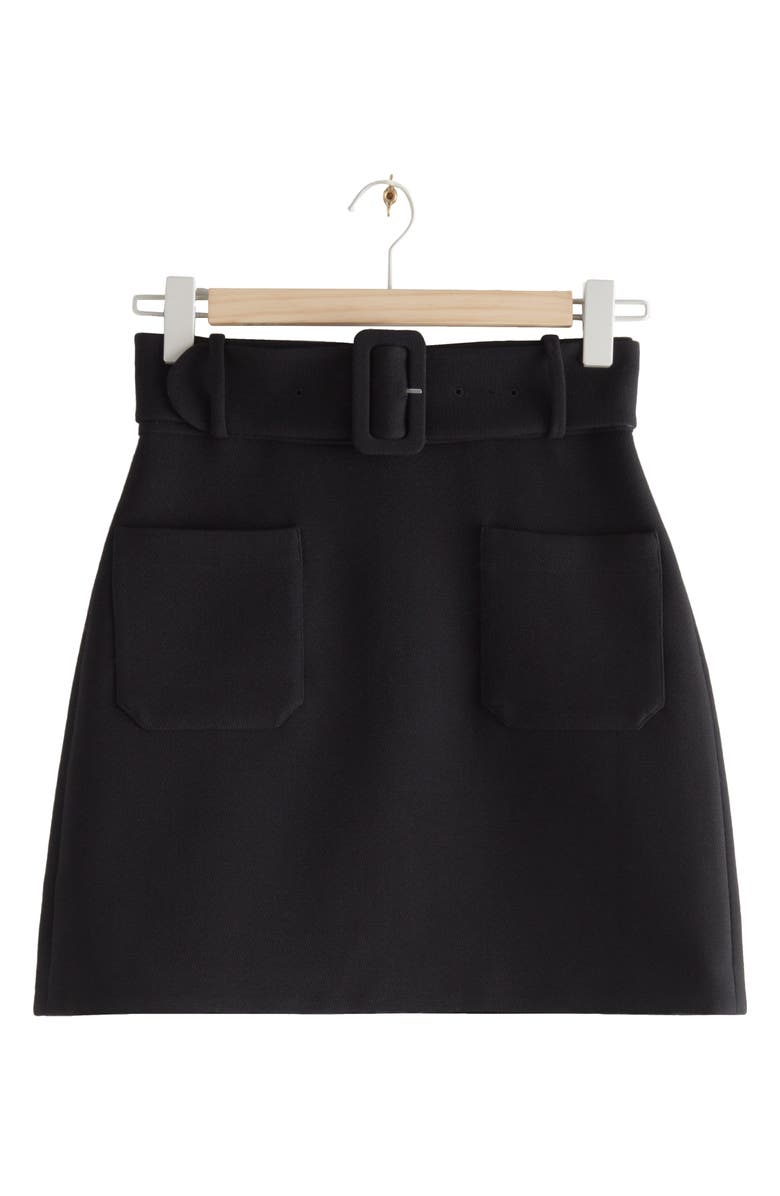 & Other Stories Belted Patch Pocket Miniskirt, Main, color, 