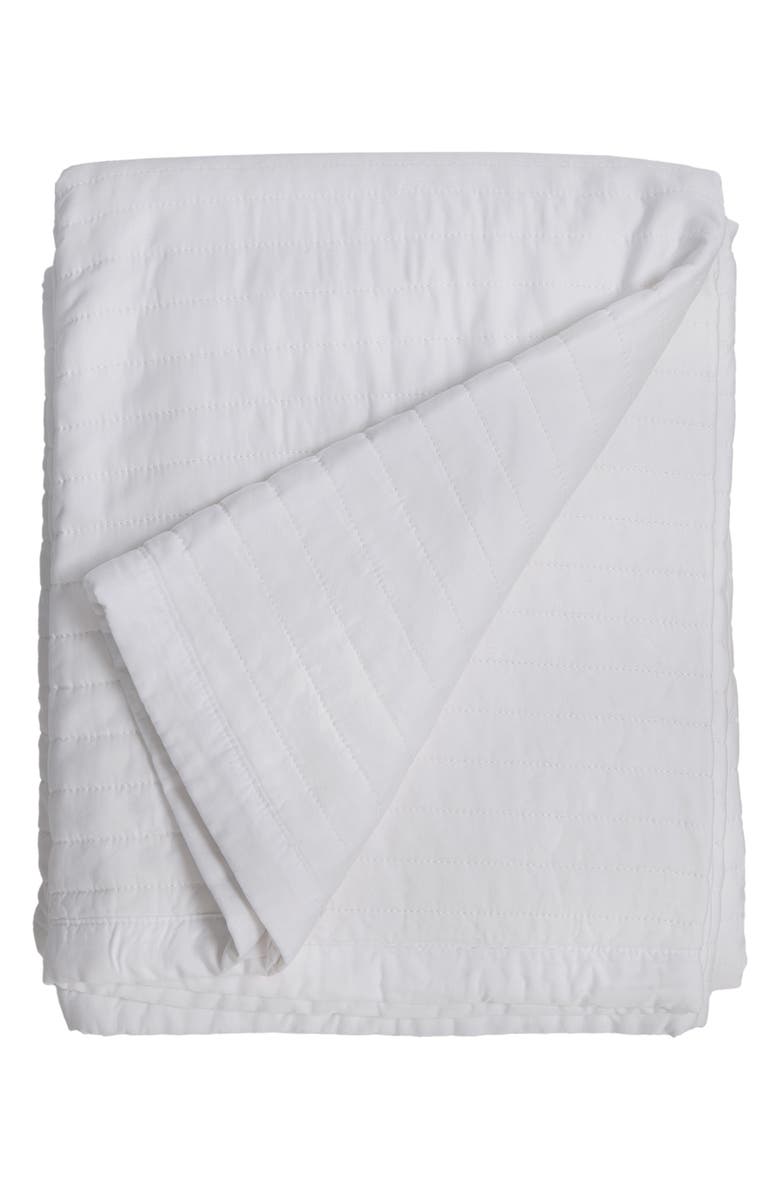 Pom Pom at Home Carlyle Quilted Coverlet, Main, color, White