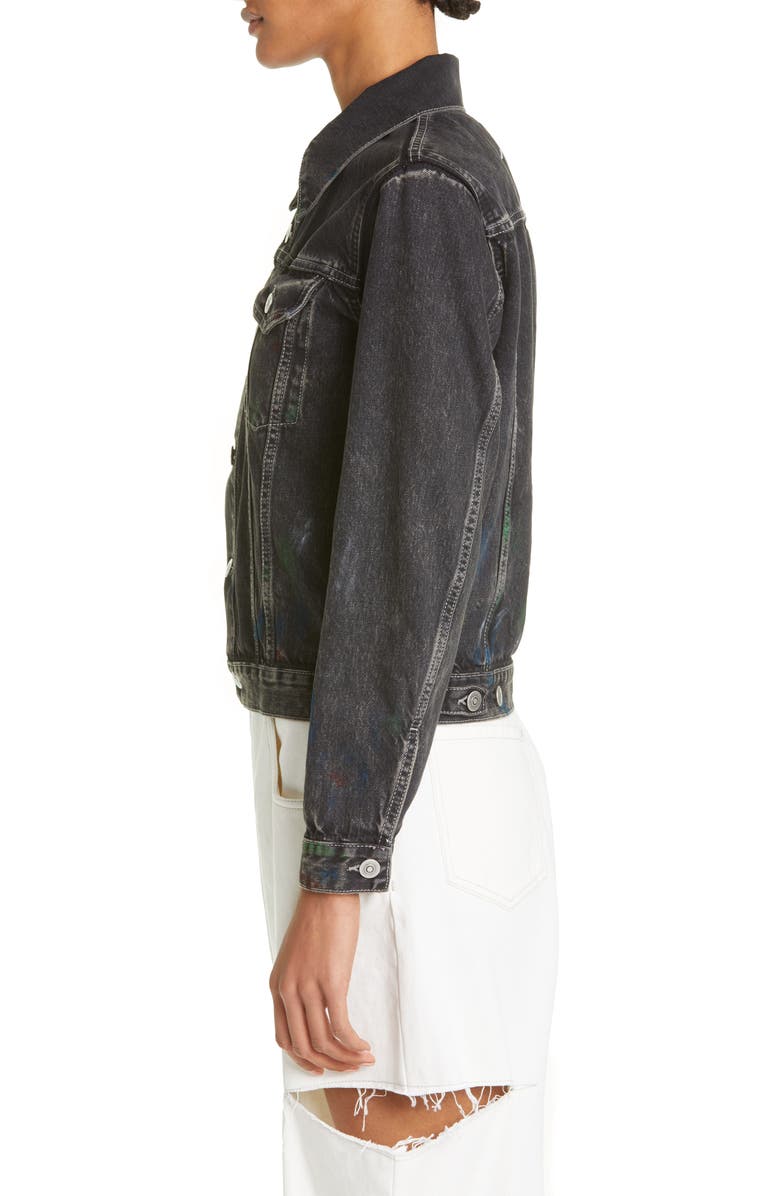 Maison Margiela Paint Splatter Denim Jacket, Alternate, color, 