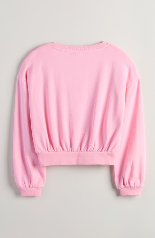 Treasure & Bond Kids' Appliqué Bow Sweatshirt In Pink