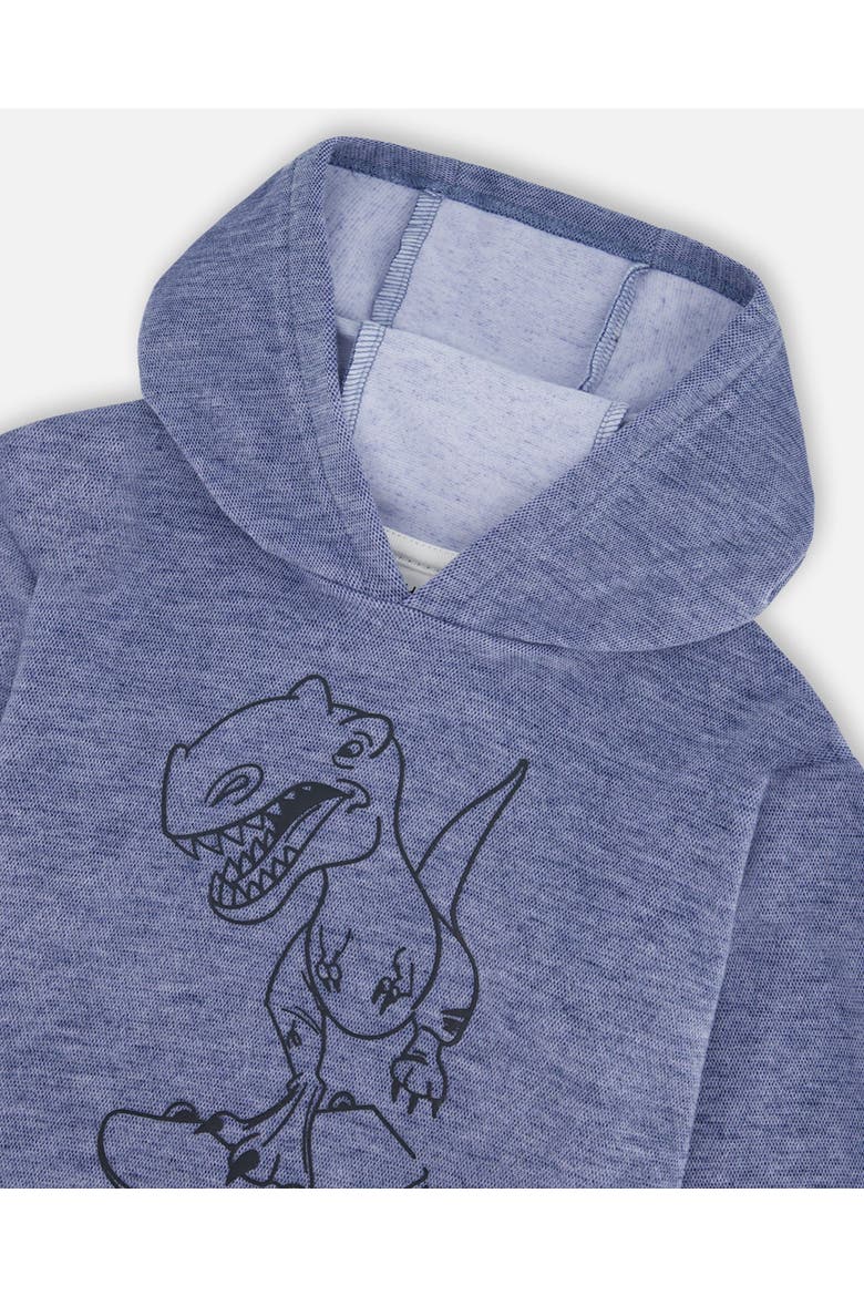Little Boy's Super Soft Brushed Hooded T-Shirt With Print Blue, Alternate, color, Peacoat