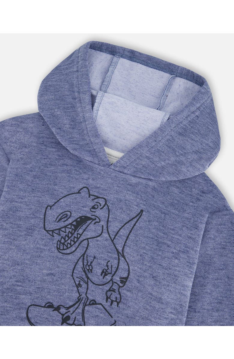 Deux par Deux Little Boy's Super Soft Brushed Hooded T-Shirt With Print Blue, Alternate, color, 