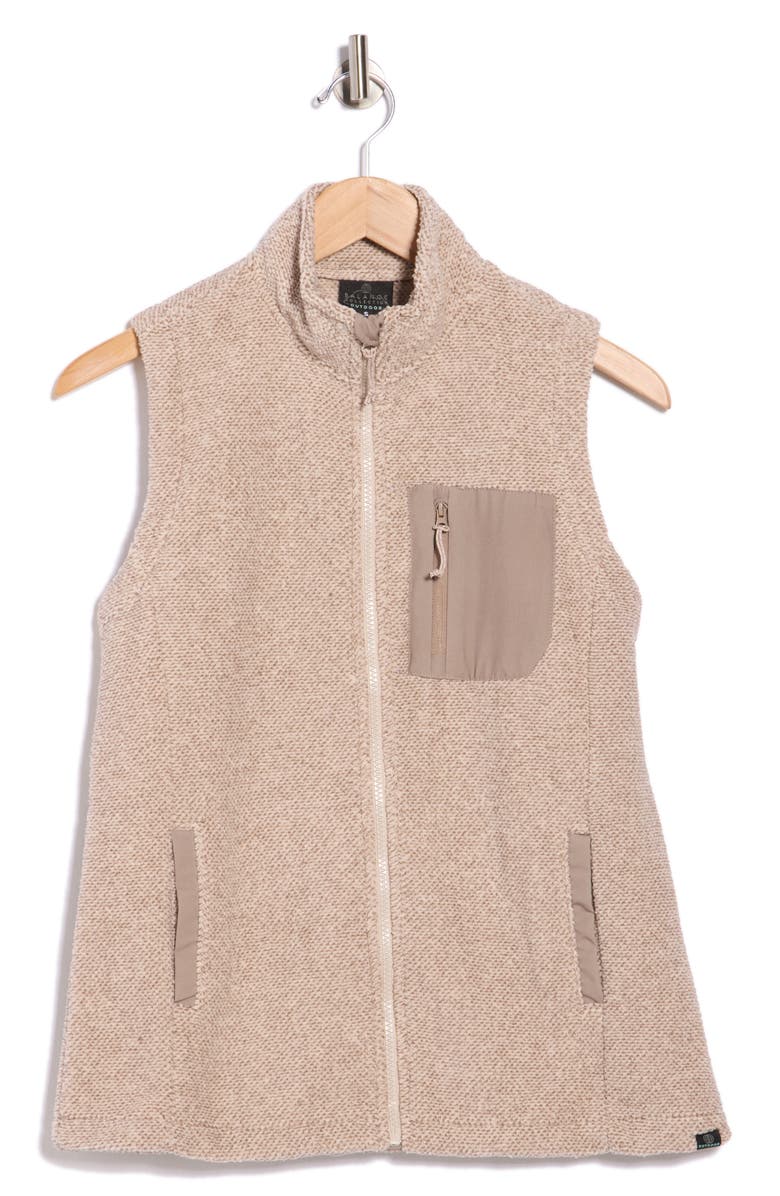 BALANCE COLLECTION Amara Fleece Knit Zip Vest, Alternate, color, Heather White Sand