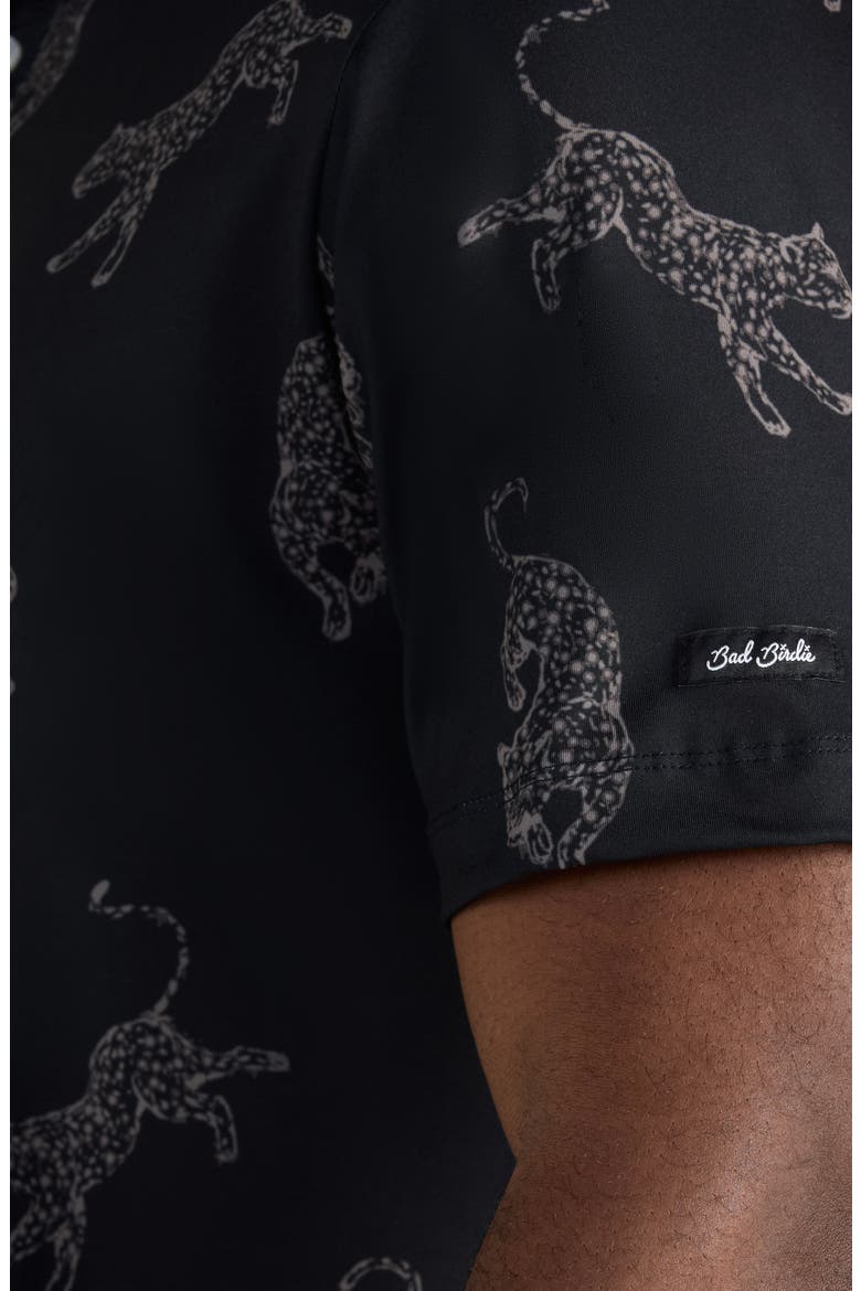 Core Leopard Print Performance Polo, Alternate, color, PROWLING PUTTS - BLACK