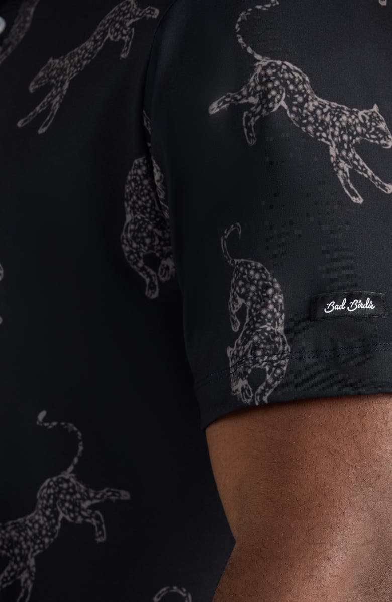 Bad Birdie Core Leopard Print Performance Polo, Alternate, color, Prowling Putts - Black