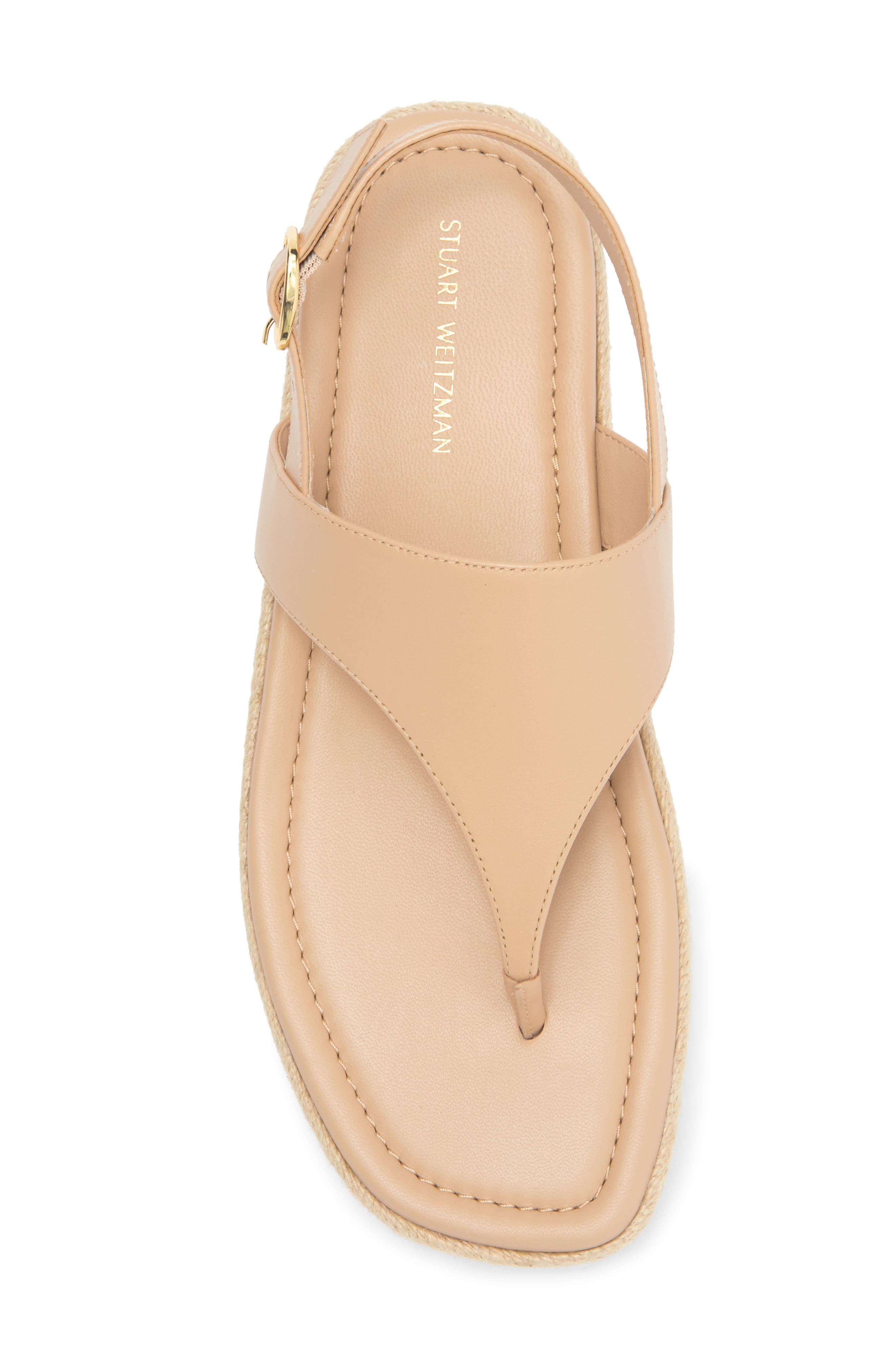 Stuart Weitzman Mel Espadrille Flatform Sandal, Alternate, color, Golden Beige