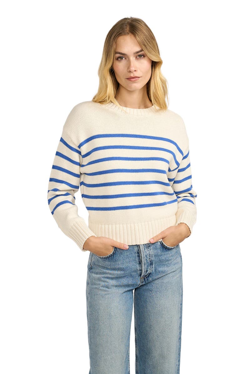 Marea Lake Sweater, Main, color, Ivory/Tidal Blue