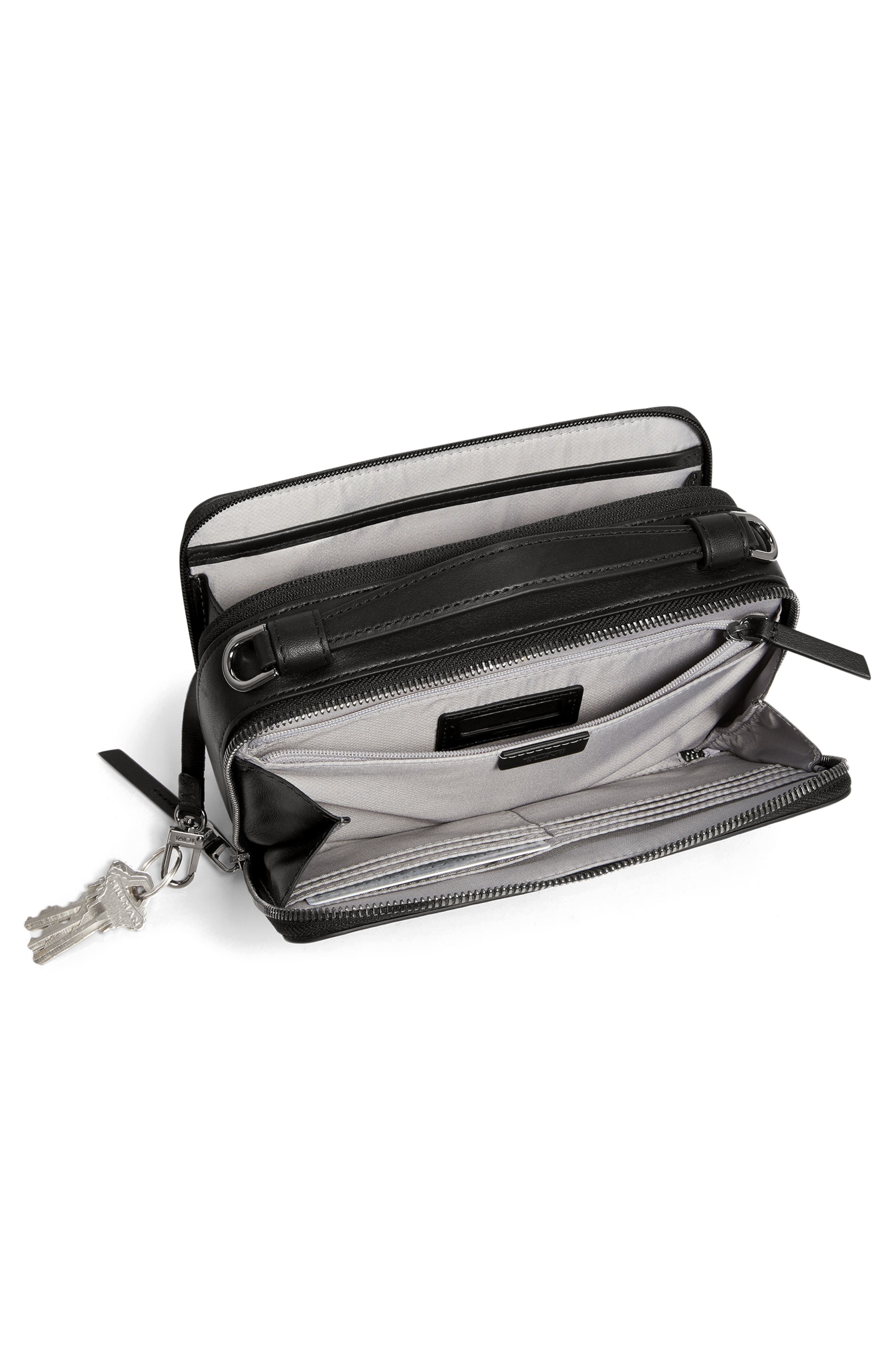 TUMI Myla Leather Crossbody Bag, Alternate, color, Black/ Gunmetal