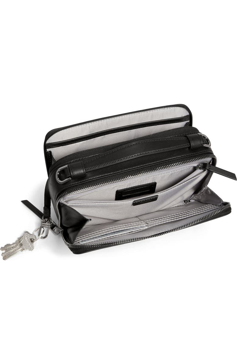 TUMI Myla Leather Crossbody Bag, Alternate, color, Black/ Gunmetal