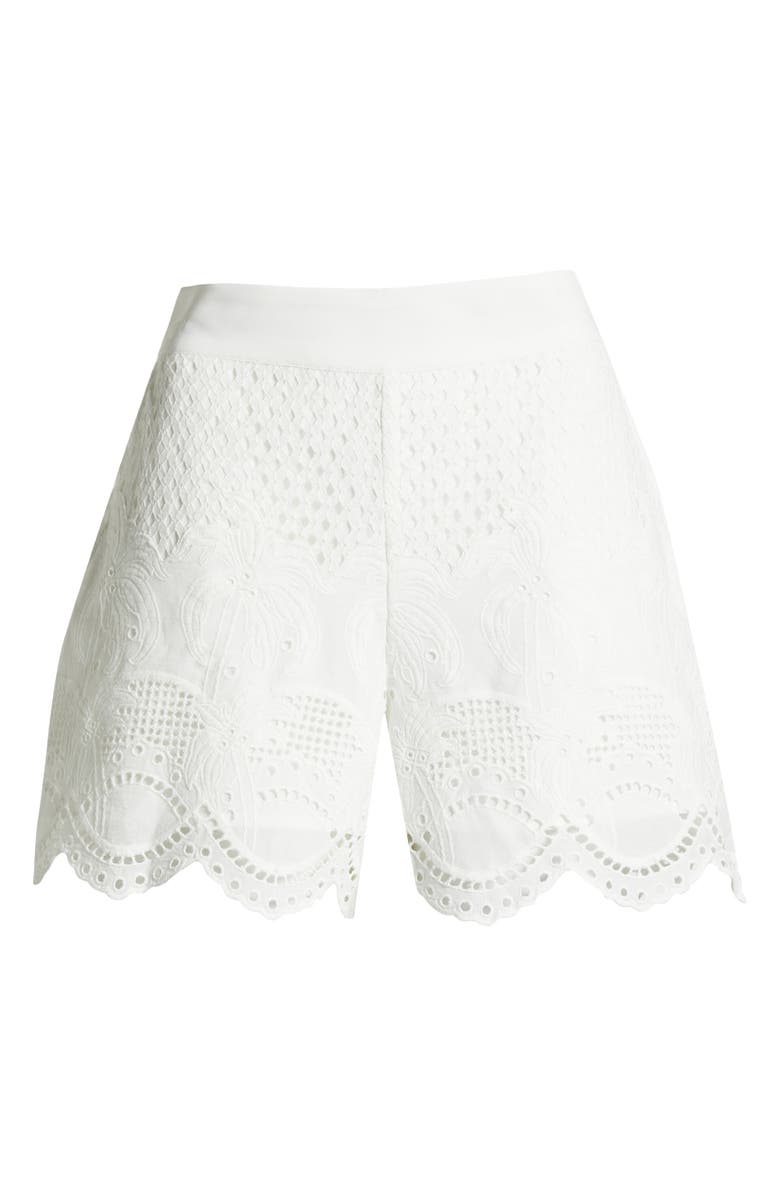 River Island Broderie Anglaise Cotton Shorts, Alternate, color, 
