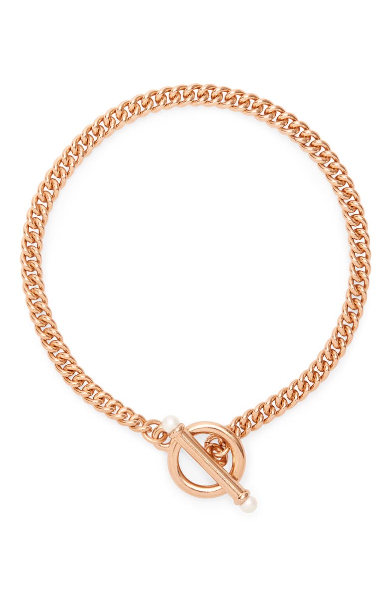 Brook and York Stella Imitation Pearl Toggle Bracelet, Main, color, 