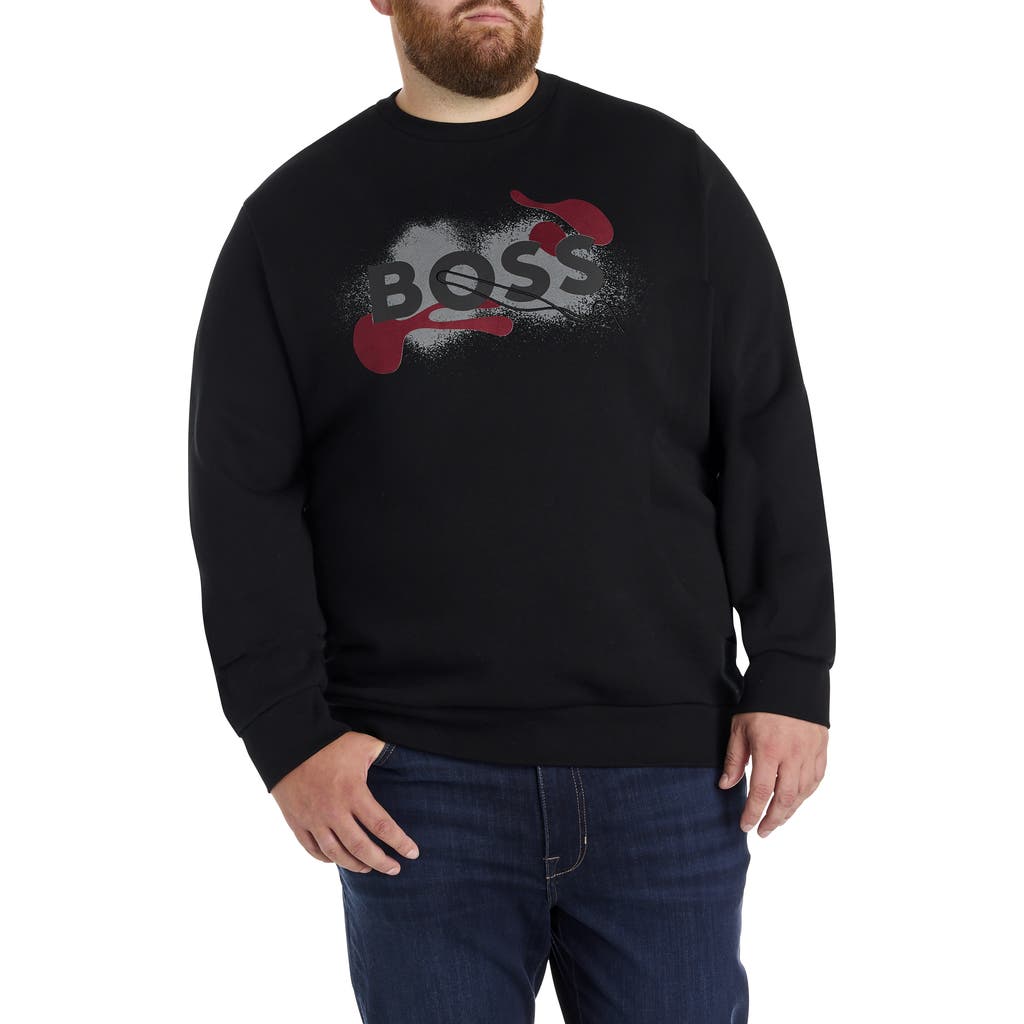 Hugo Boss Boss Big & Tall Crewneck Sweatshirt In Black