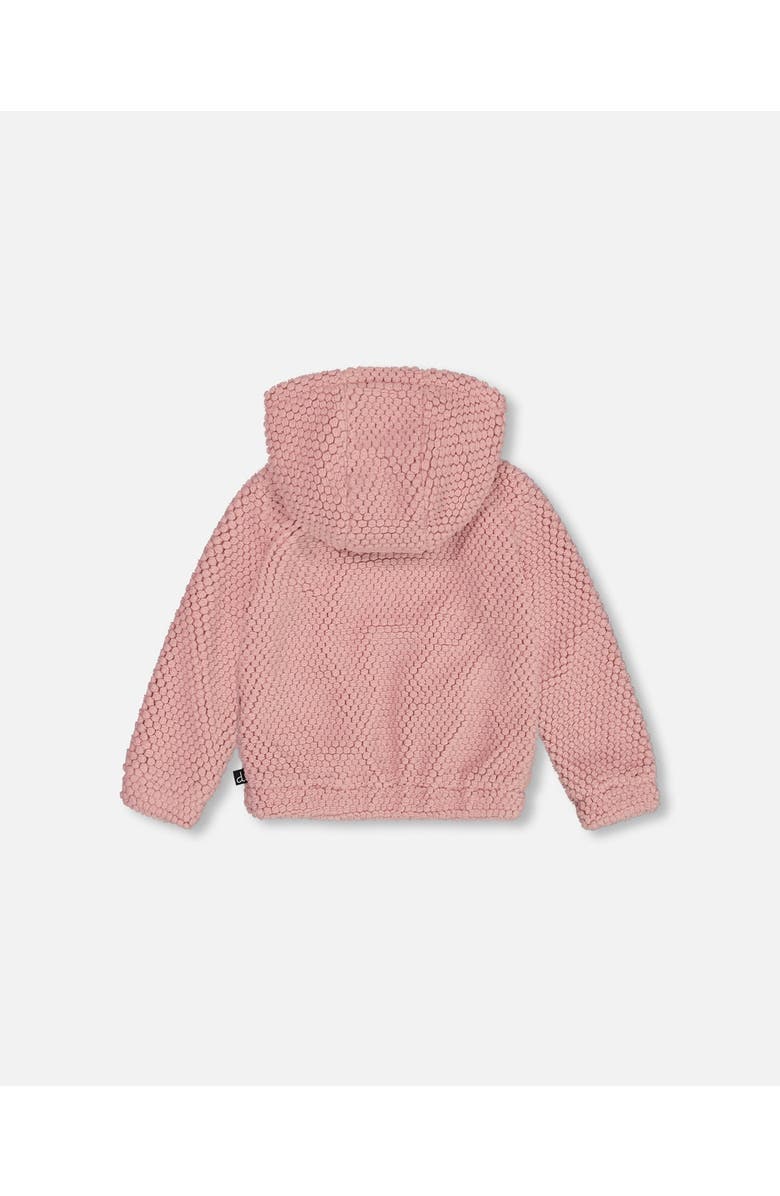 Deux par Deux Little Girl's Hooded Plush Vest Dusty Pink, Alternate, color,
