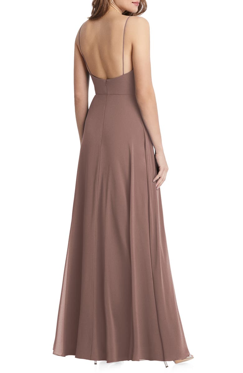 LOVELY Elliott Square Neck Chiffon Gown, Alternate, color,