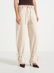 Manière De Voir Faye Wide Leg Jeans With Tie Waist