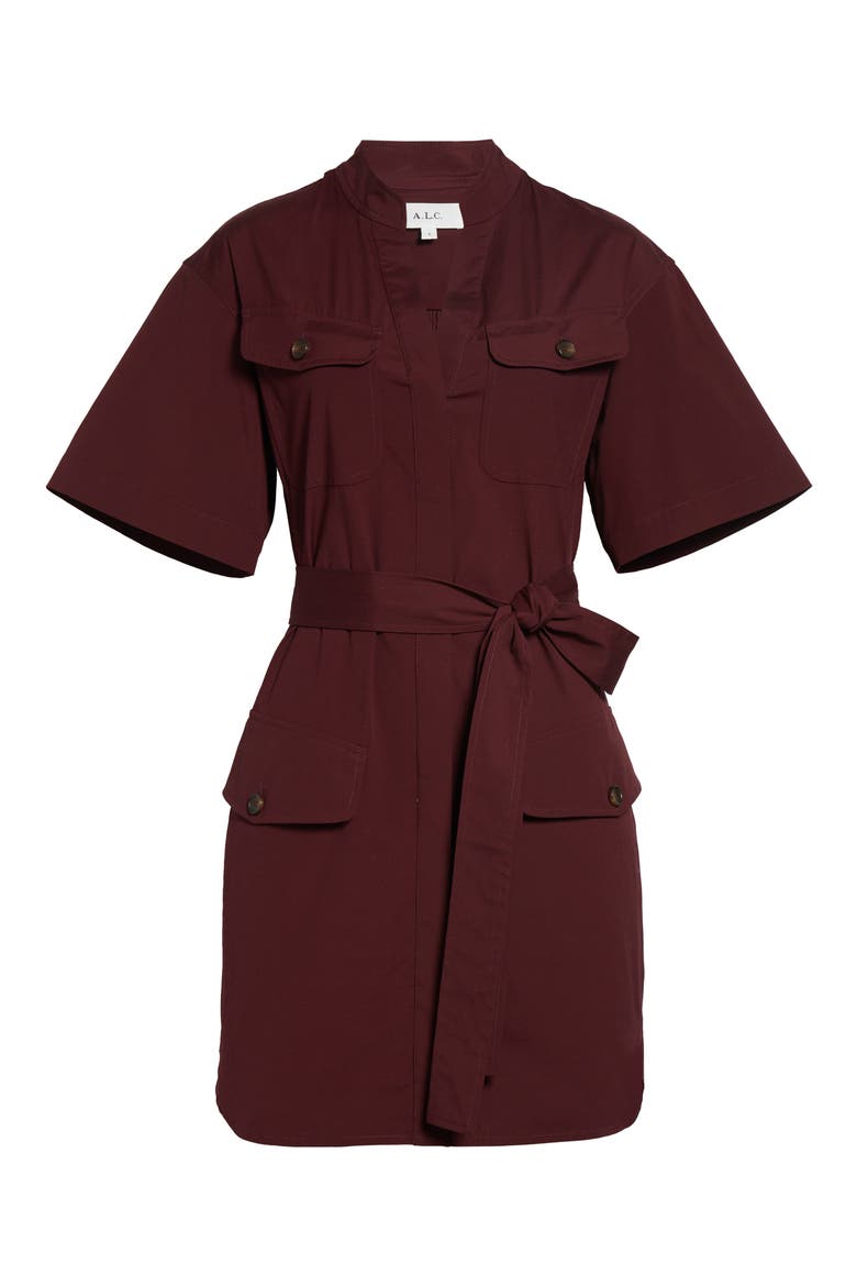 Quinn Mini Shirtdress, Alternate, color, PLUM
