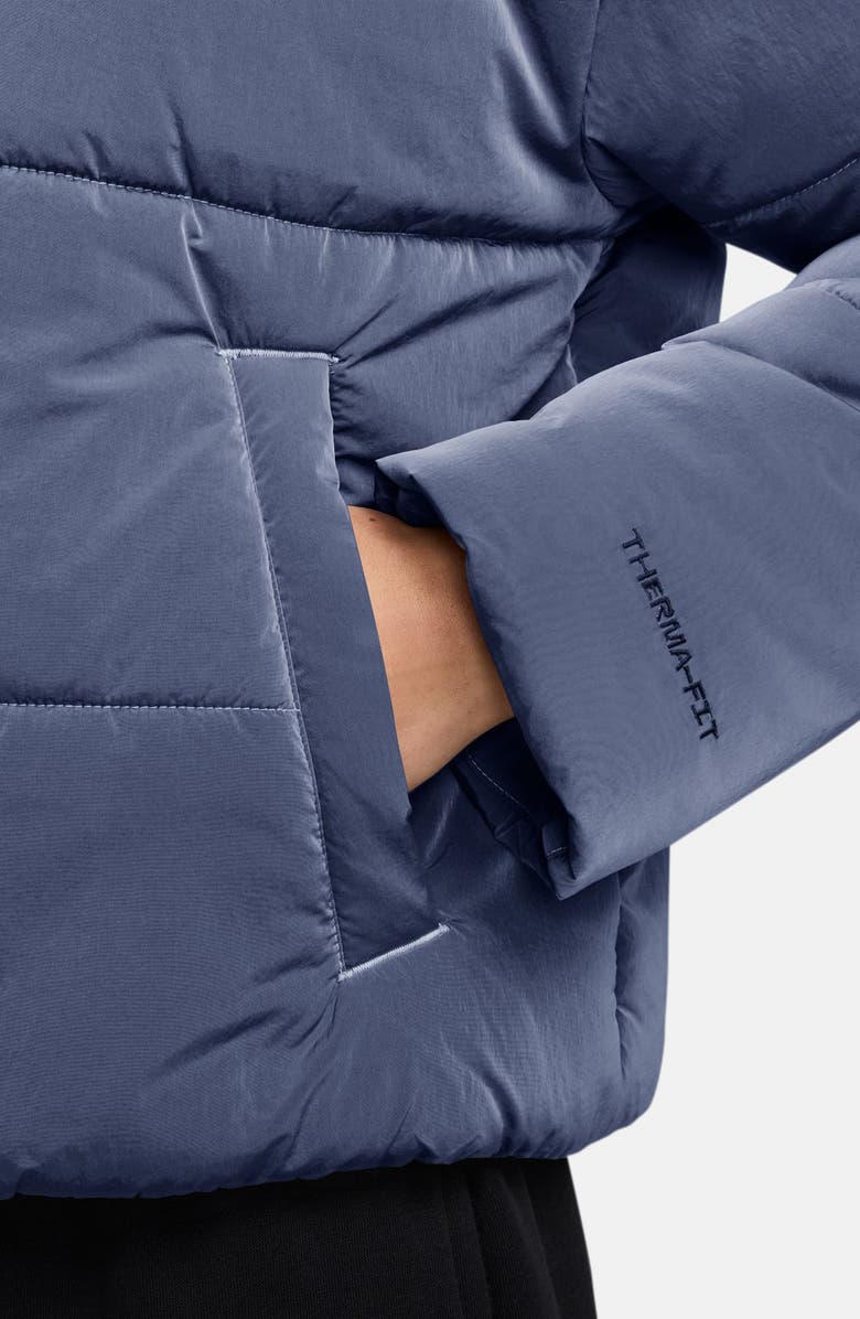 Nike Sportswear Therma-FIT Water Resistant Hooded Puffer Jacket, Alternate, color, World Indigo/ White