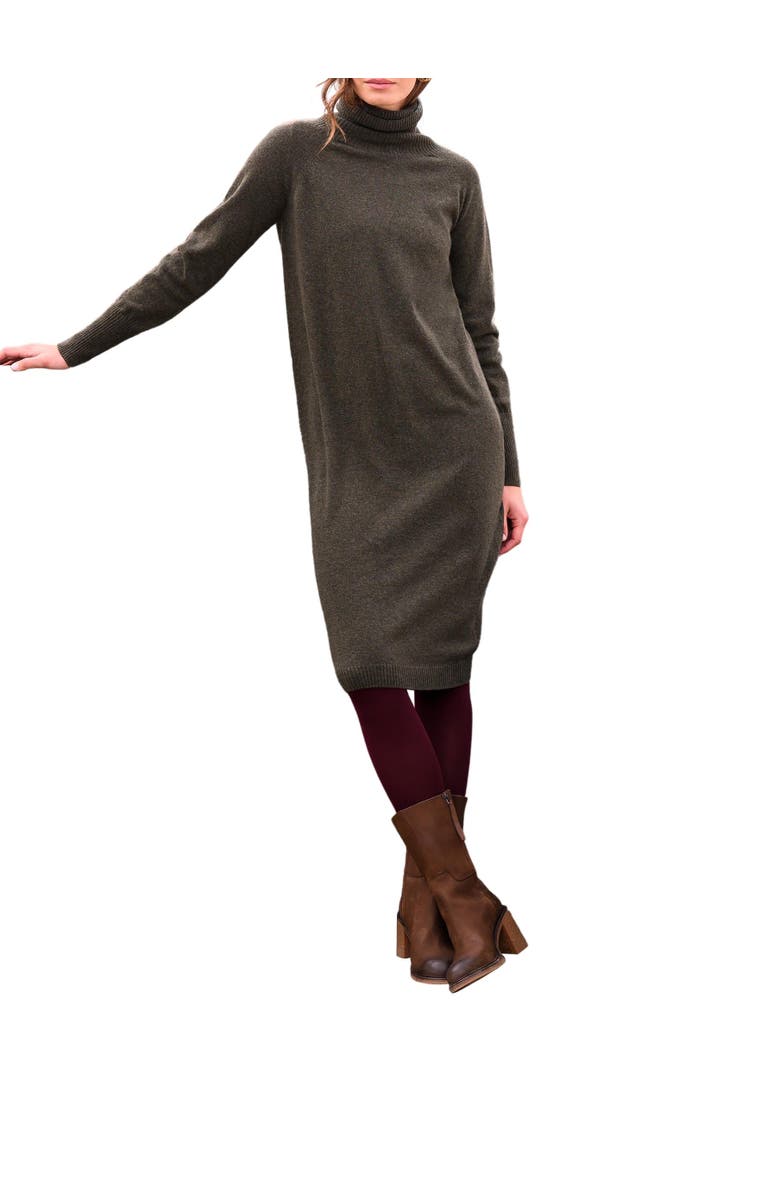Celtic & Co. Supersoft Midi Turtleneck Dress, Alternate, color, Olive