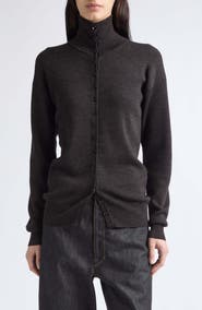 Lemaire Merino Wool Mock Neck Cardigan