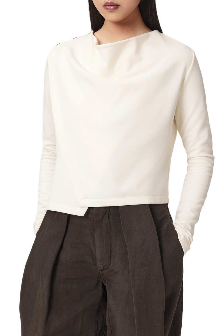 Skyler Long Sleeve Top, Alternate, color, FOSSIL WHITE
