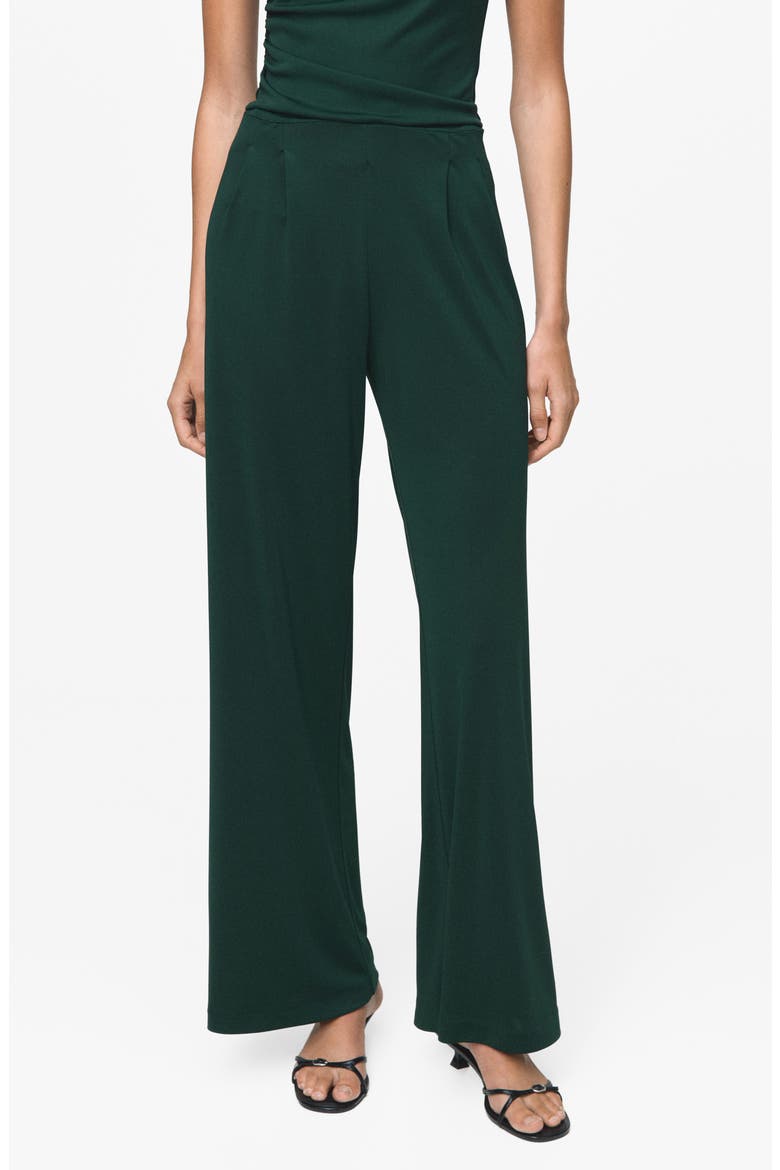 Pleated Wide Leg Pants, Main, color, DARK GREEN