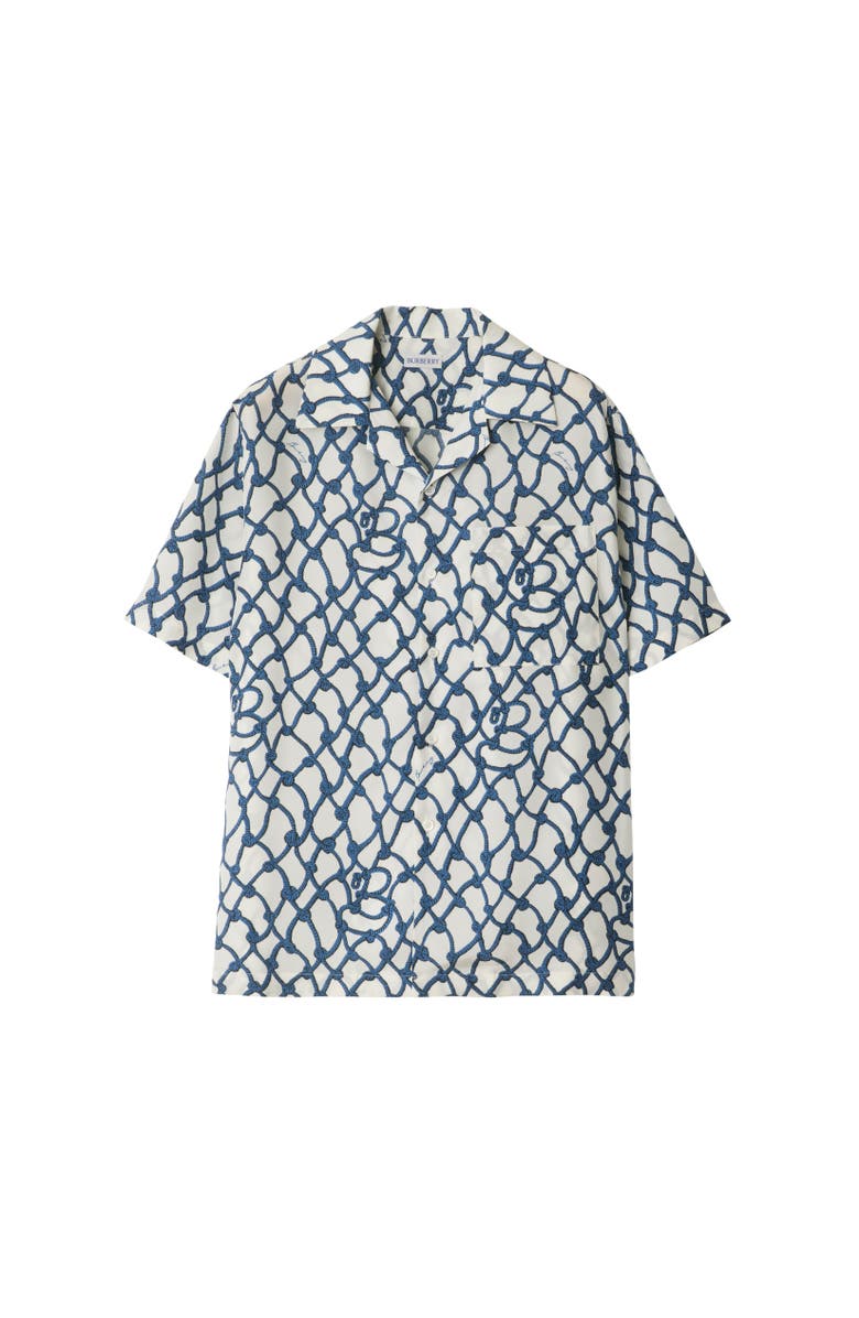 Burberry Regular Fit Knot Silk Shirt, Alternate, color, Pool