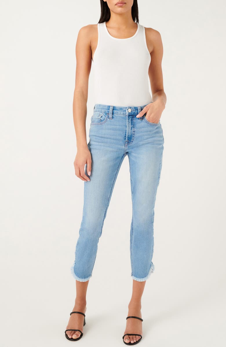 JEN7 by 7 For All Mankind Fray Tulip Hem Crop Skinny Jeans, Alternate, color,
