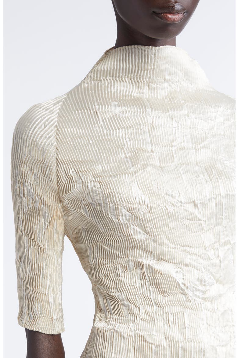 Dahlia Crinkled Pleated Top, Alternate, color, CREAM
