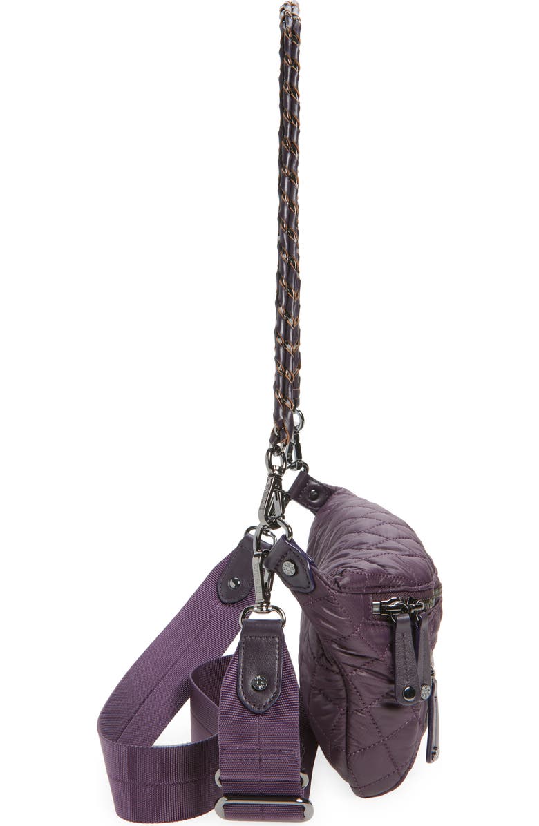 MZ Wallace Small Crosby Quilted Nylon Convertible Sling Bag, Alternate, color, Raisin