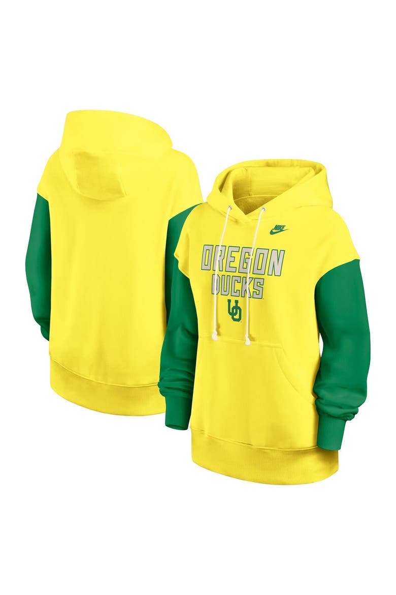Women's Nike Yellow/Green Oregon Ducks Oversized Legacy Phoenix Pullover Hoodie, Main, color, Yellow