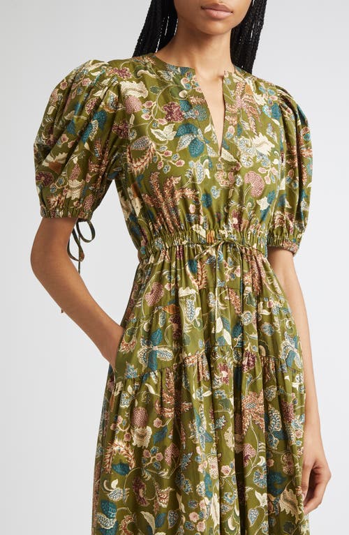 Ulla Johnson Cotton Adriana Midi Dress In Green