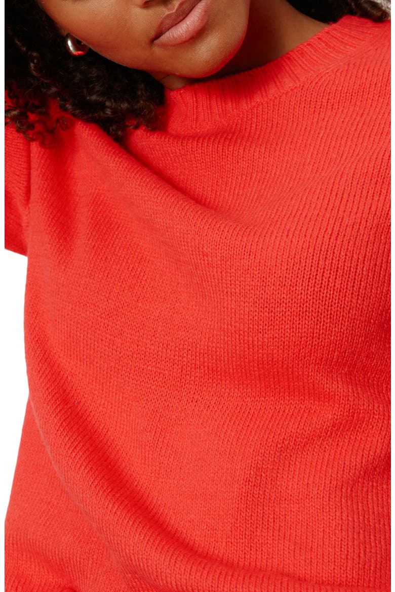 Short Sleeve Sweater, Alternate, color, TULIP RED