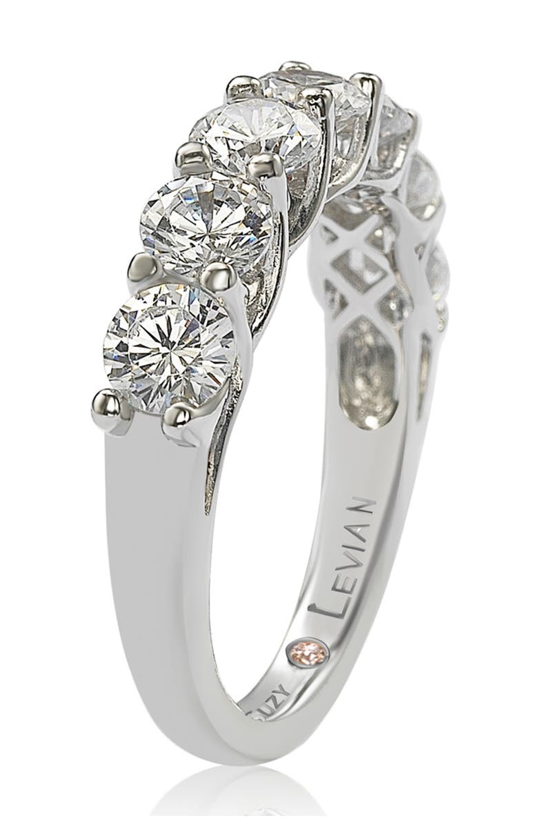 SUZY LEVIAN Cubic Zirconia Half Eternity Band Ring, Alternate, color, White