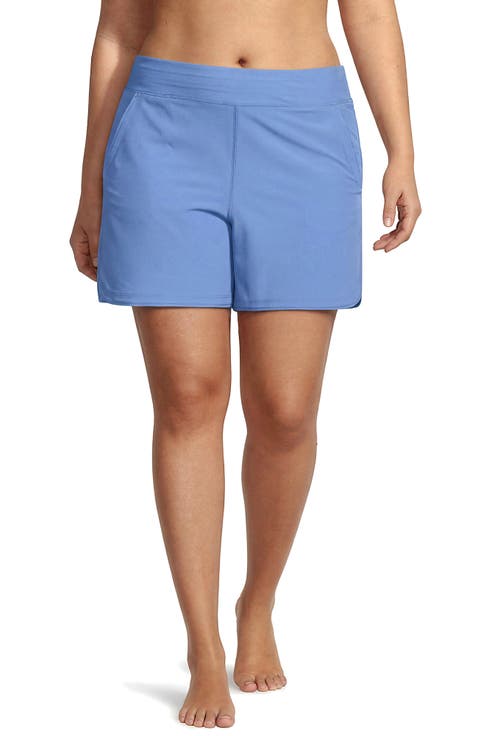 9" Quick Dry Elastic Waist Modest Board Shorts Swim Cover-up Shorts with Panty