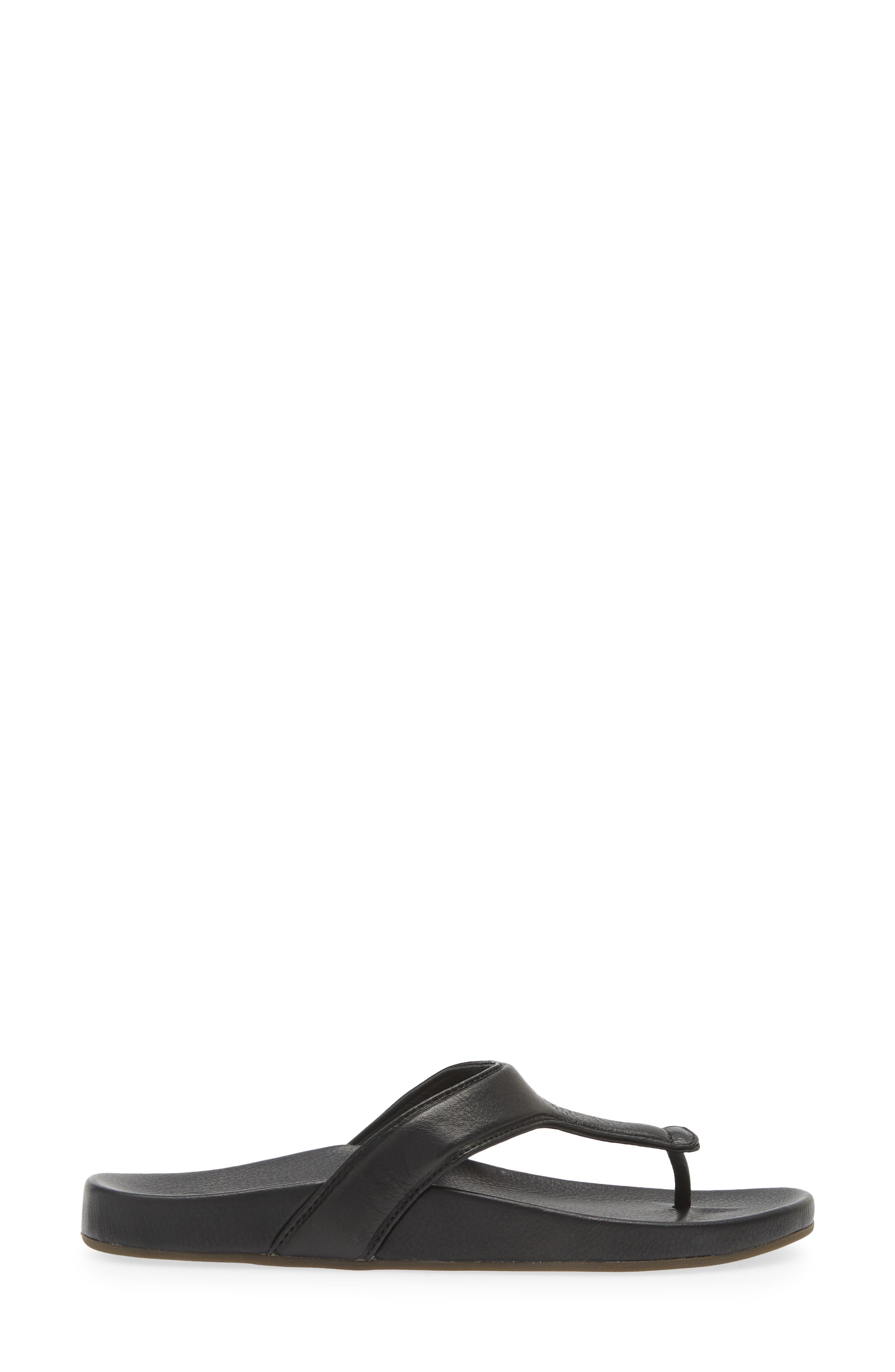 OluKai Kipea Lipi Sandal, Alternate, color, Black / Black