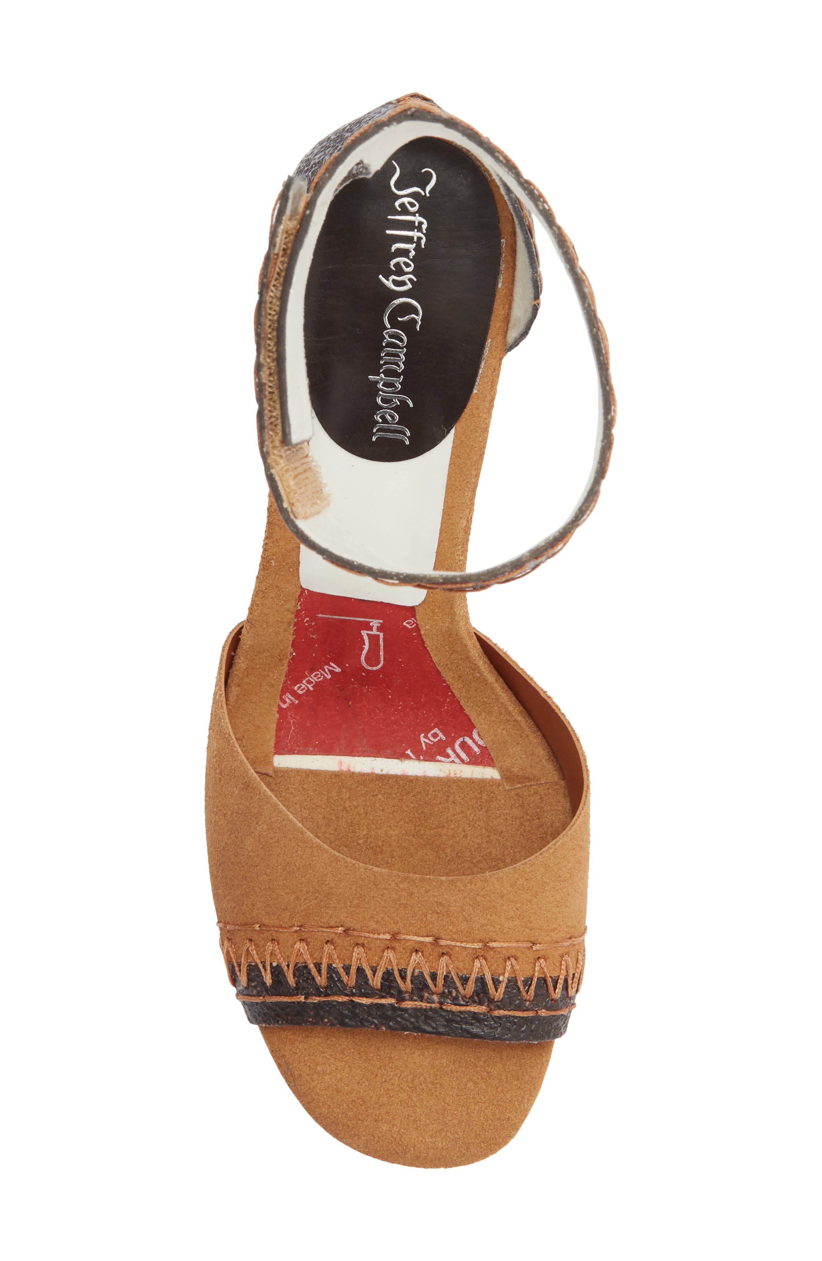 Jeffrey Campbell La Vida Ankle Strap Sandal, Alternate, color, Tan Suede Brown