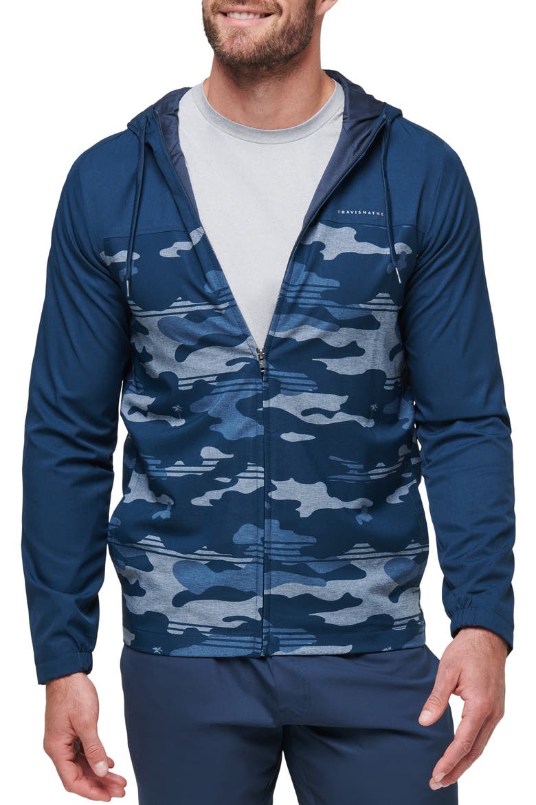 Camo Zip Hoodie, Main, color, BLUE NIGHTS