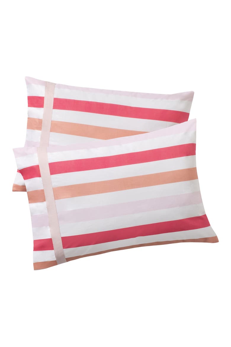 Set of Two Awning Stripe Pillow Sham, Main, color, PINK