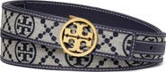 Tory Burch Miller T Monogram Jacquard & Leather Belt