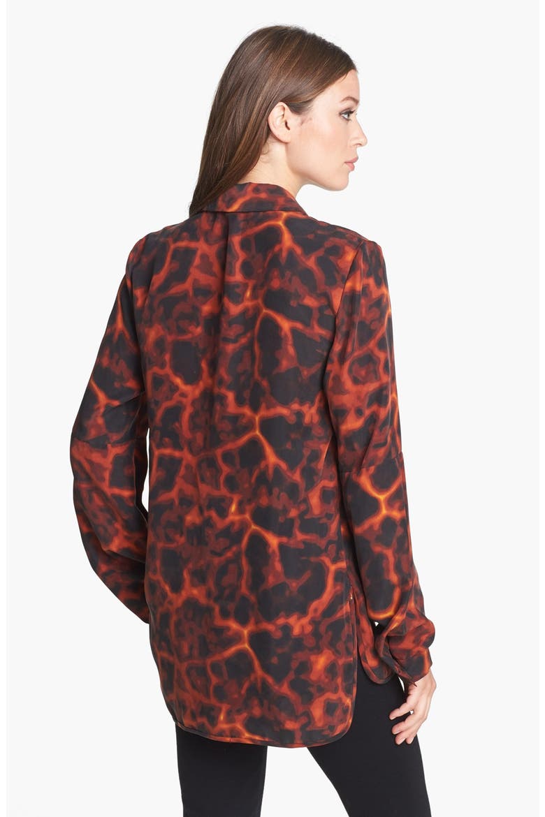 Tortoise Print Silk Shirt, Alternate, color, MAHOGANY MULTI