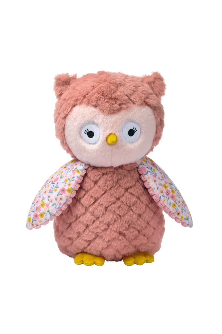 Little Garden Textured Floral Plush Owl Stuffed Animal Toy - Twiggy, Main, color, Pink