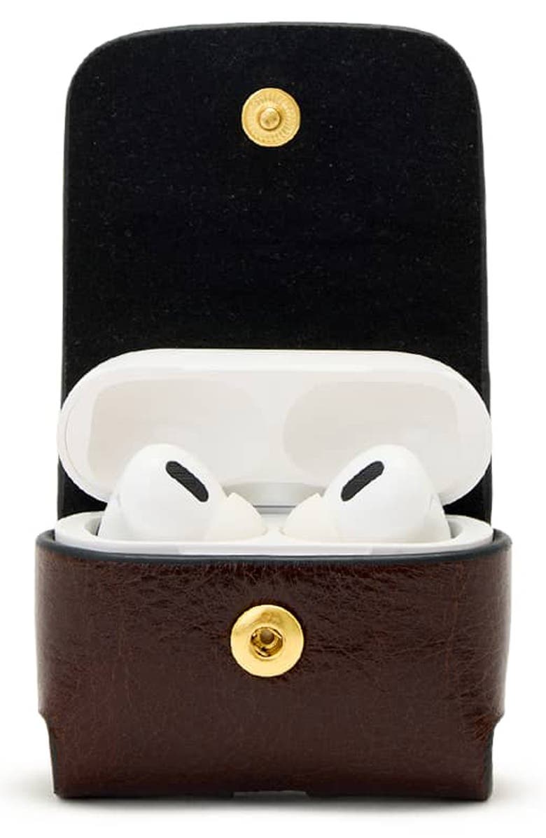 AllSaints Hex AirPod Case, Alternate, color, Cognac Brown