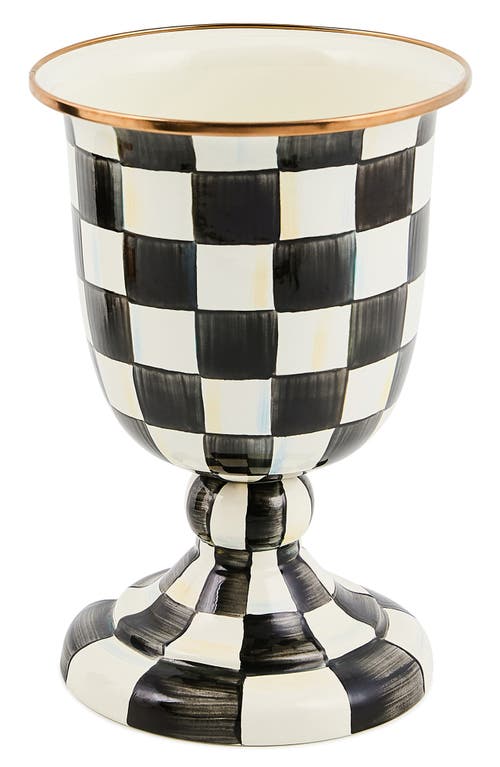 Mackenzie-childs Mackenzie Childs Courtly Check Pedestal Vase In Black