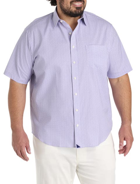 Big & Tall Crofton Wrinkle-Free Performance Geometric Print Sport Shirt