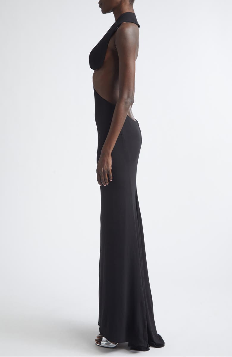 TOM FORD Asymmetric Jersey Gown, Alternate, color, Black