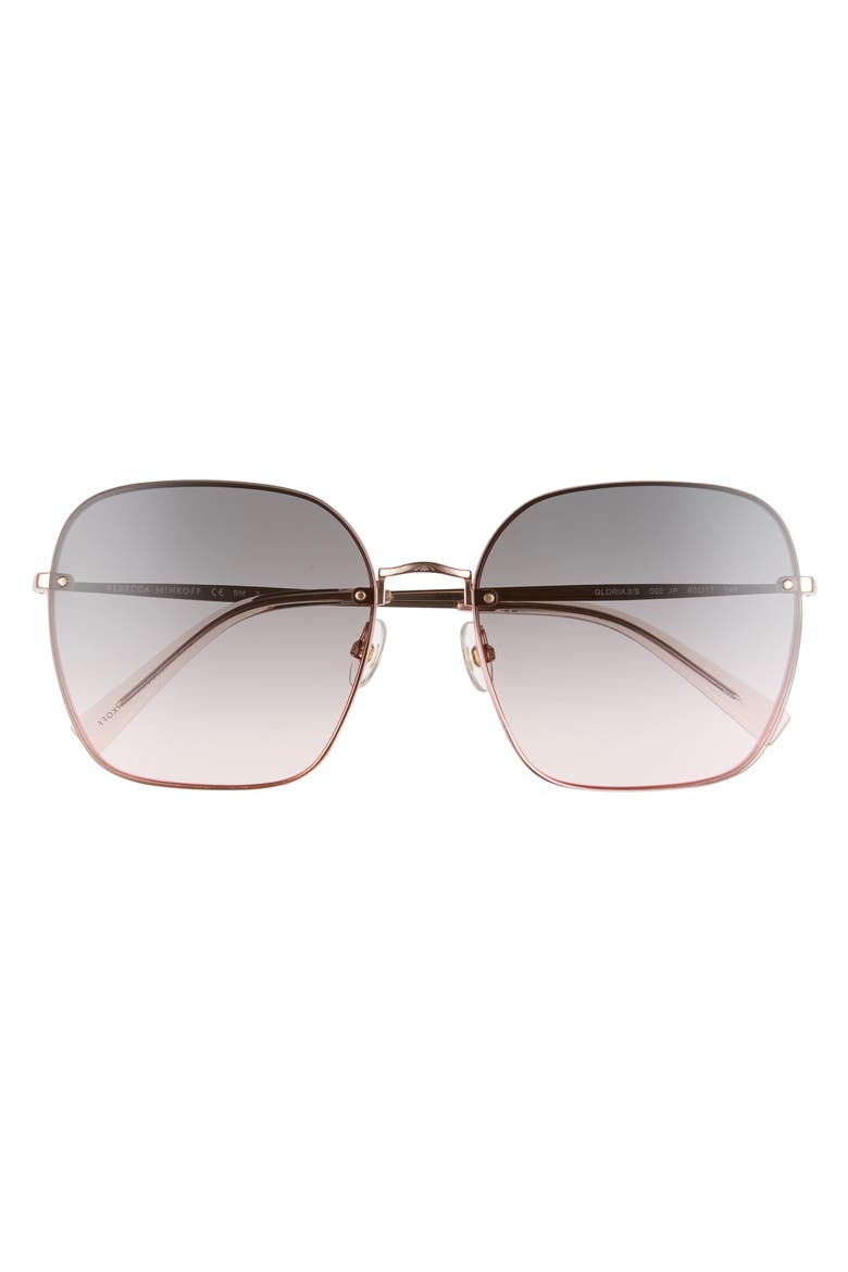 Gloria3 60mm Square Sunglasses, Alternate, color, PINK/ GREY/ ROSE GOLD