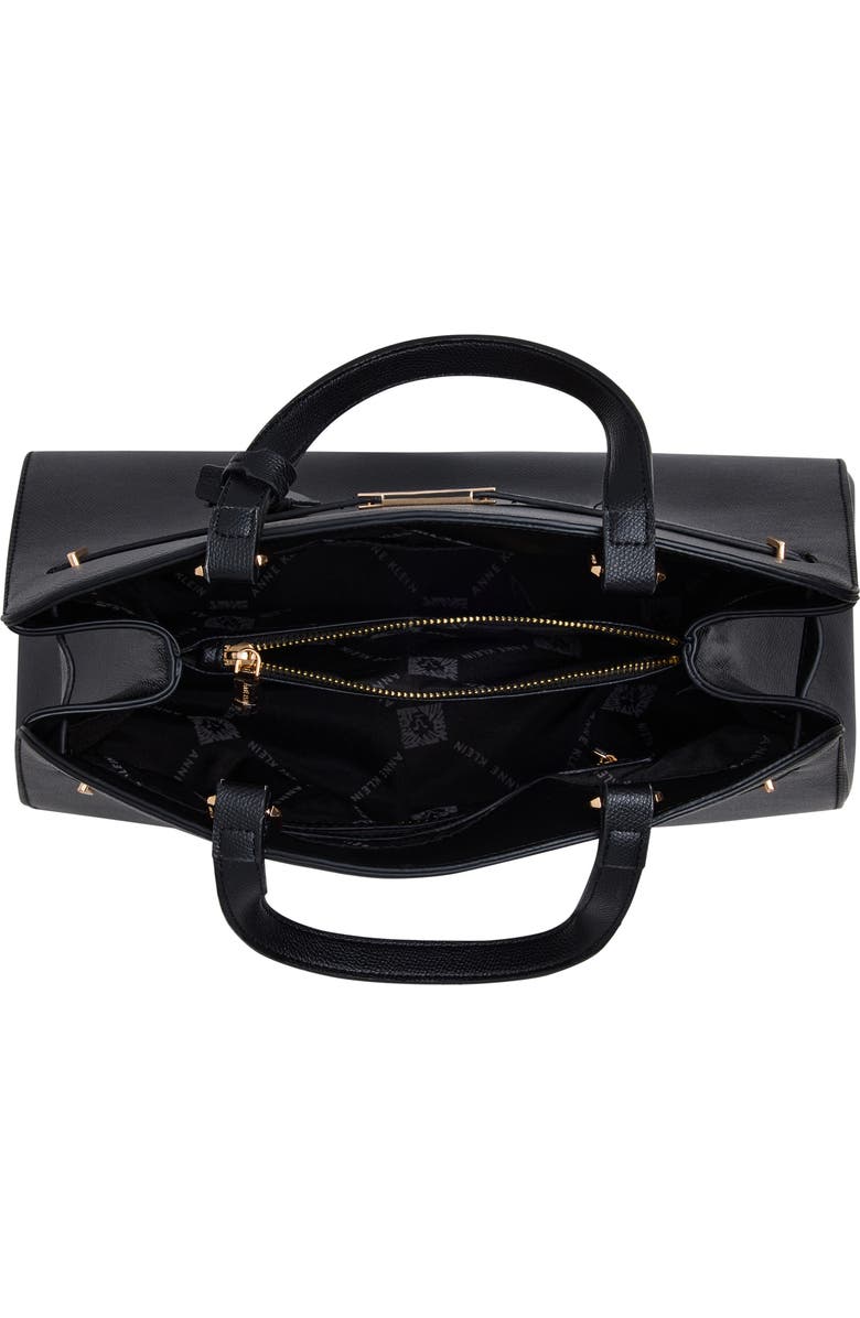 Anne Klein Large Belted Satchel, Alternate, color, Black